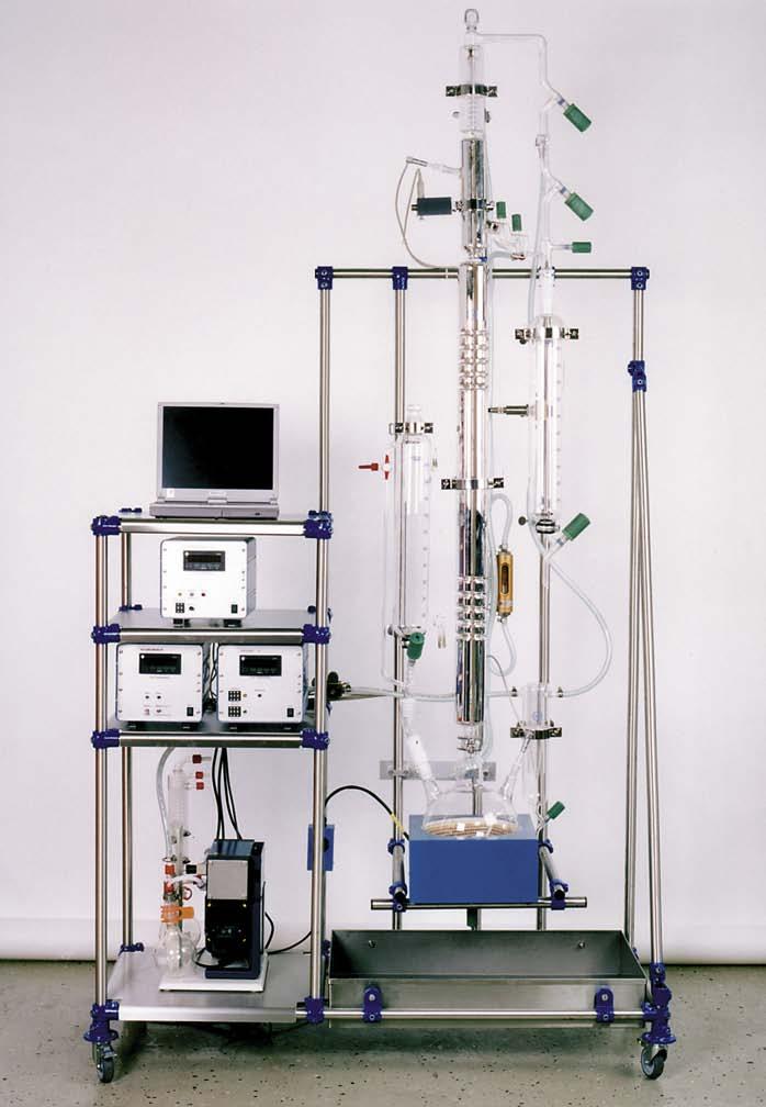 UNITS LABORATORY UNIT FOR DISCONTINUOUS DISTILLATION GENERAL This discontinuous distillation unit can be used for diverse purposes in laboratory.