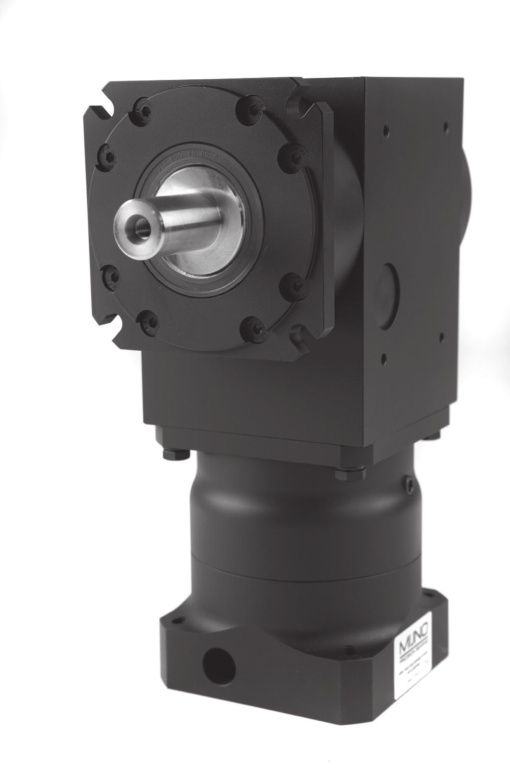 MRA / bdr lines Heavy duty, planetary to bevel, right-angle, servo gearbox Up to 350 Nm rated with bevel Up to 9,000 Nm rated with planetary Backlash: from 15 to 2 minutes* Hollow shaft, double shaft