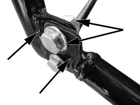 WARNING: Always apply a thread-locking agent to threads of the bolts and nuts as you install the hardware.