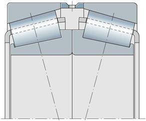 In the case of matched pairs and multiple-row tapered roller bearings, Figure 3 and Figure 4, the axial internal clearance is determined by the width