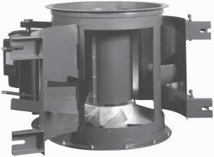 Upblast Style Power Roof Ventilator Fitted with a discharge cap, curb cap, and a weather cover, the TCVA AXIFAN makes an ideal upblast style power roof ventilator.