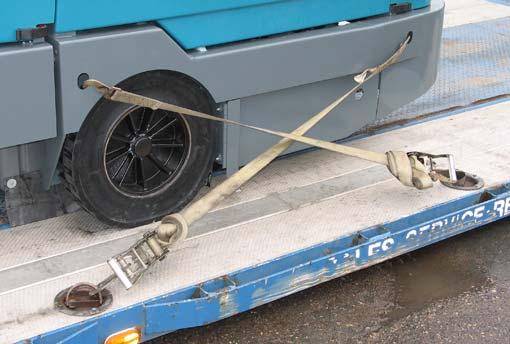 Tighten the tie down straps. NOTE: It may be necessary to install tie-down brackets to the floor of the trailer or truck. 8.