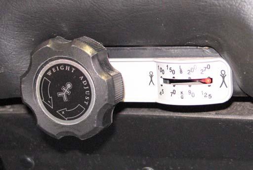 Use the gauge next to the weight adjustment knob to help