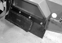 Check the hopper side skirt for wear or damage daily. BRUSH DOOR SKIRTS The brush door skirts are located on the bottom of each of the two main brush doors.