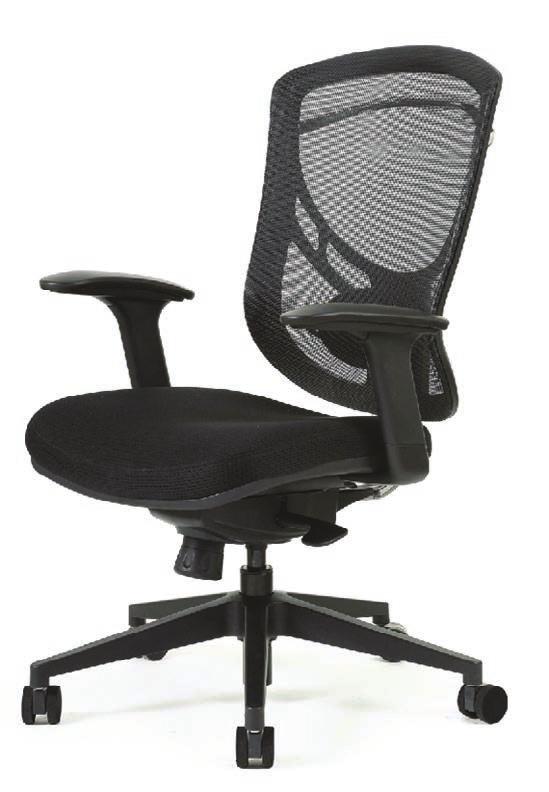 A Multi-Purpose Workstation Chair Breathable knitted mesh back and seat moves with the user providing flexible continuous support with air flow, backrest frame made of nylon reinforced with