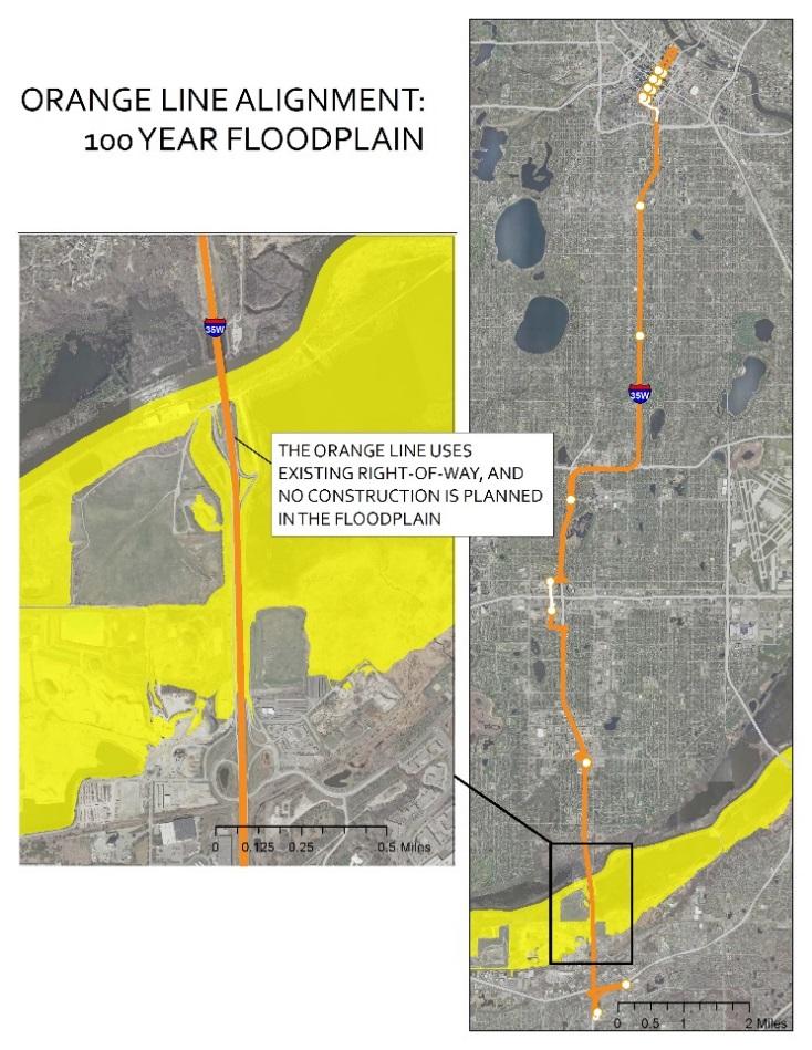 Page 32 Floodplains According to Flood Insurance Rate Maps (FIRM) created as part of the National Flood Insurance Program, There are no Orange Line stations within the 100-year floodplain.