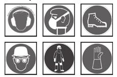 The warning signs and labels give important notes for the safe operation of the machine, thus serving the health and well-being of yourself as well as others.