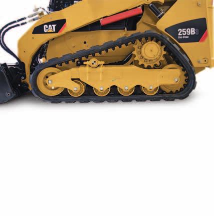 reinforced with high tensile strength cords. The undercarriage provides extremely low ground pressure, allowing these machines to operate over sensitive surfaces and in soft underfoot conditions.