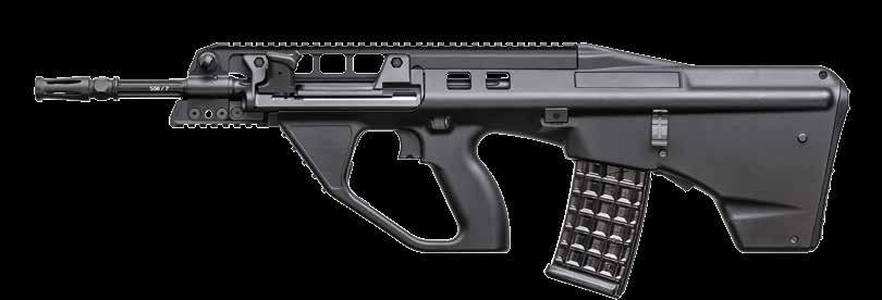 OFF HAND FIRE COMPATIBLE Unique to the AUG based rifles, the F90 case deflector allows safe and consistent offhand fire from cover.
