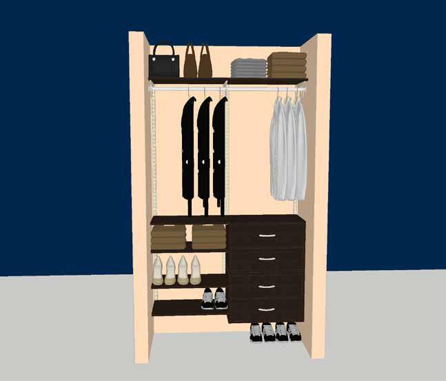 REACH-INS Make the most of a smaller closet space with Storables reach-in closet layouts.
