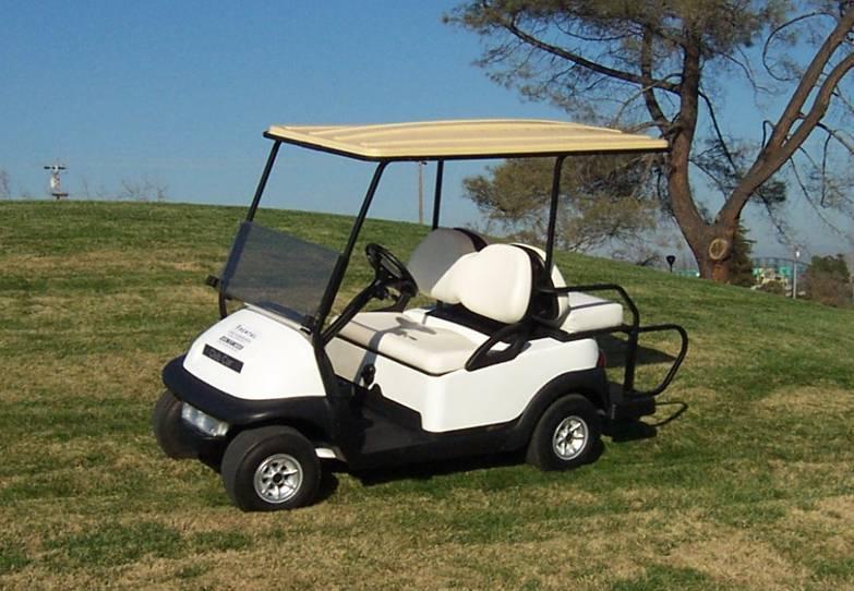 4 Passenger Club Car Precedent 48 Volt Electric, Power Drive System with built in automatic charging system. or 351cc Air Cool Gas Engine. 4 Stroke, 6.7 Gallon Gas Tank.