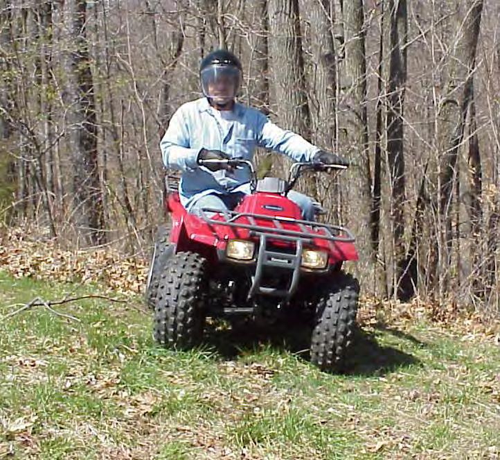 Traversing a Hill On a Quad Proper riding position Lean body uphill If