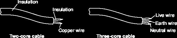 (Total 4 marks) 22 (a) The diagram shows a piece of two-core cable and a piece of three-core cable.