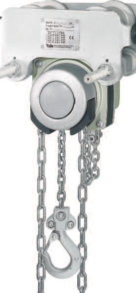 with extremely low hook path dimension YLLHP/G TROLLEY HOISTS Ultra low headroom hand chain hoist with integrated push or geared trolley The hand chain hoist Model Yalelift LH with integrated low