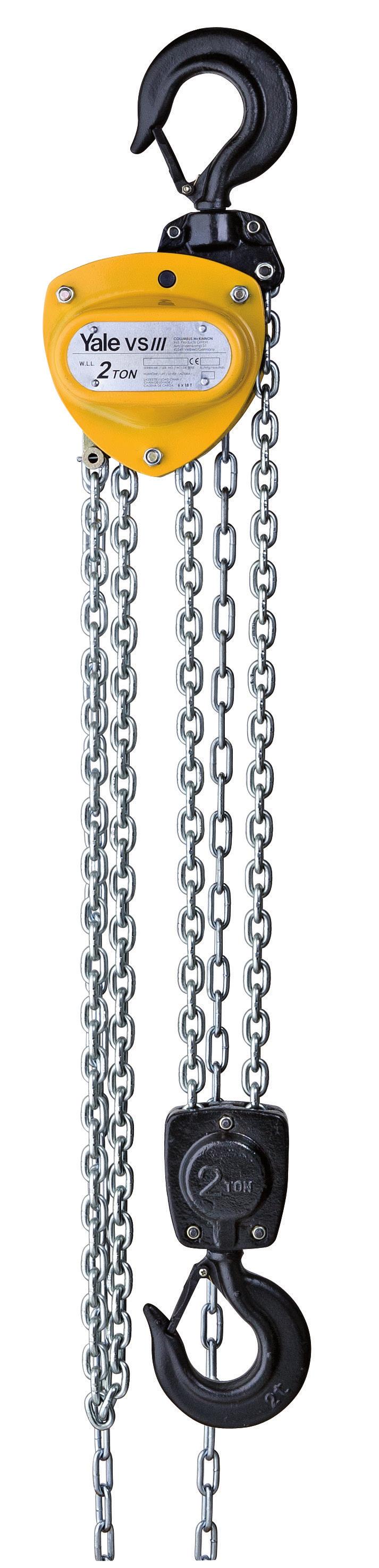 The improved hand chain guide prevents canting or jamming of the hand chain, leading to a smooth running of