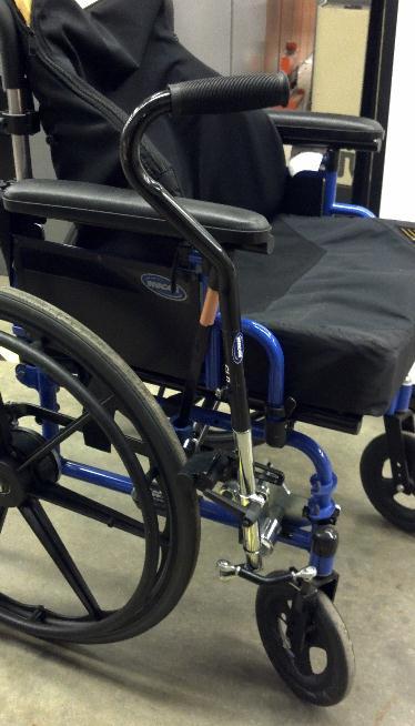 well as folding wheelchair frame Attached CLD system to folding