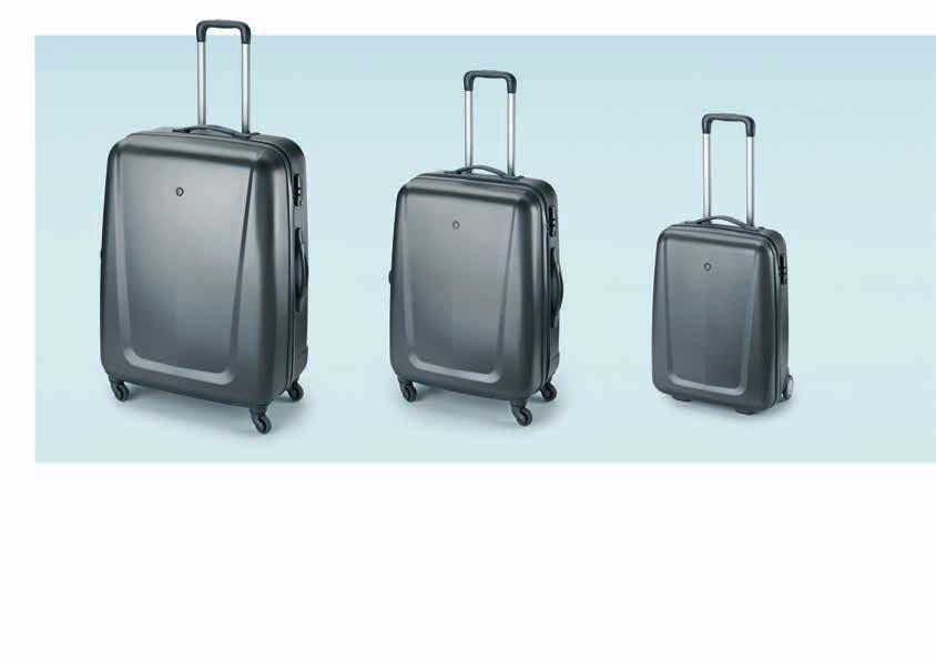 Large trolley case A light, durable trolley case with carry-handles, four in-line wheels and a TSA combination lock. Two luggage straps, a luggage partition and a shoe or accessories pouch inside.