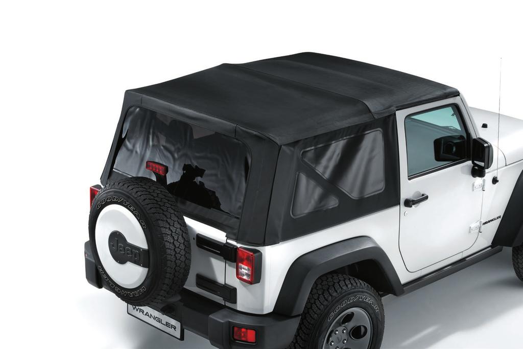 Complete top kit. For 4 door version. REF. K82213652 * Black colour. Standard production soft top fabric. For 4 doors version. REF. K82213651 SOFT TOP Black premium acrylic fabric, production style, Sunrider design.