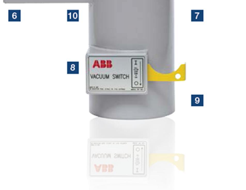 The PS capacitor vacuum switch is designed to reduce lifecycle costs and offer customers true value. 1. Range-taking connection clamp #8 solid to 2/0 AWG stranded or up to 70mm² 2.