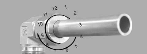Insert tubing into the SUPERLOK tube fitting. Ensure that the tubing abuts firmly on the shouler of the fitting boy an that the nut is finger-tight.