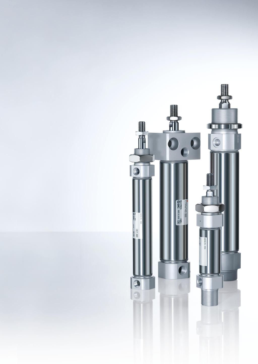 ISO Cylinder (ISO 6432) Series: ø8, ø10, ø12, ø16, ø20, ø25 Series: ø32, ø40 RoS Part numbers set for actuators with mounting brackets,
