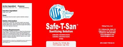 Solution/Label Information Safe-T-San - Product Name: