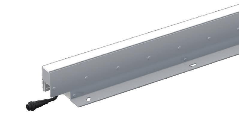 housing in the version V2A In ground roll-over linear LED luminaire Cross section