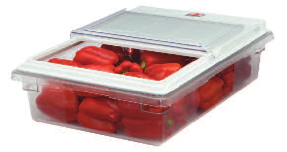 DRAIN TRAYS Domed design allows for improved drainage to keep food fresh longer Improves airflow circulation 2 sizes to fit both 2" x 8" and 8" x 2" food boxes COLANDERS Easy lift handles (8" only)