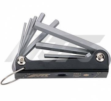 JTC-3501 8 PCS FOLDING HEX SET Convenient folding type for easy & high torque application. Made from chrome vanadium steel & heat treated. 2.