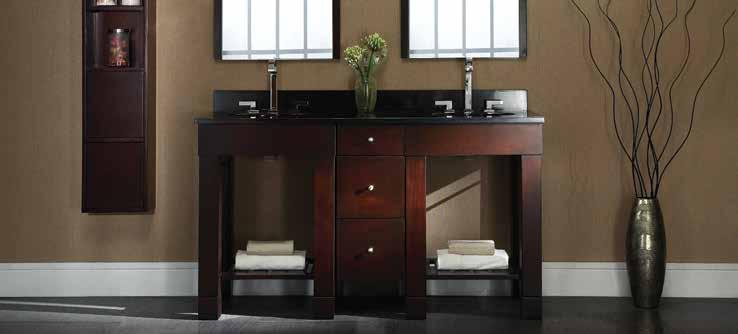 bath furniture indus TM V-INDUS-24DW Indus Vanity 55 lbs $795 Dark Walnut finish See page 84 for vanity top selections Adjust-A-Leg to lower for vessel sinks 24 w x 21½ d x 34 h