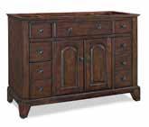 bath furniture james TM V-JAMES-36EC James Vanity 135 lbs $1685 English Chestnut finish Duststopper recessed toe kick Interior bottom drawer in cabinet See page 84 for vanity top selections 36 w x