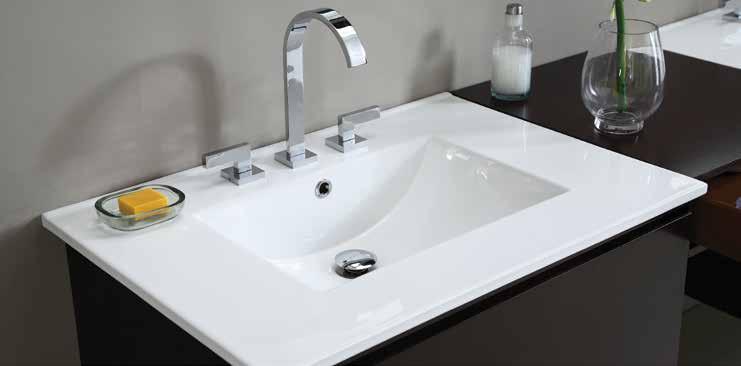 furniture tops ceramic integral sink top - vitreous china - single hole drilling CST490WT White 90 lbs $765 Single faucet hole 49 w x 22 d x 7 h CST61MWT White 32 lbs $425 Single faucet hole 615 x