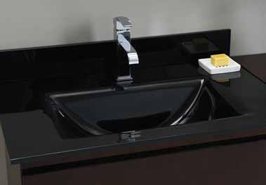 furniture tops glass integral sink top - black GST250BK Black Tempered Glass 45 lbs $595 Single faucet hole 25 w x 22 d x 5.