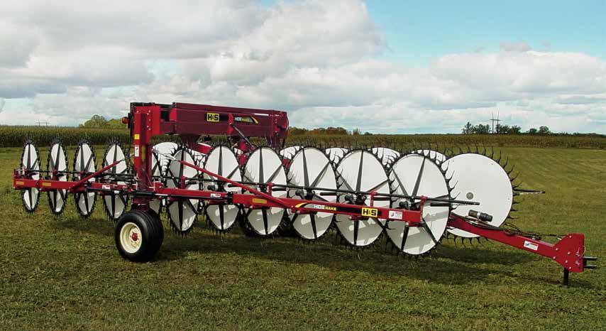 HDII RAKE The windrow width can be adjusted hydraulically to a maximum of 72".