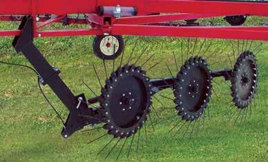 Setting the spring loaded stop allows you to set pre-determined raking widths up to 28 on the 5114 and 32 on