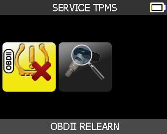sensors available by vehicle. Select "SERVICE TPMS" menu.