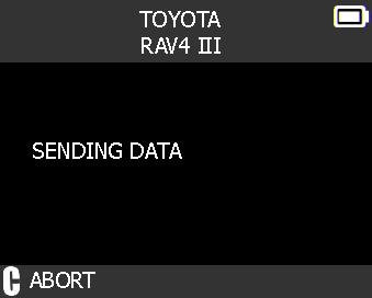 TPMS TOOL. Wait a few seconds during the data upload. Note: this feature is not supported on all vehicles.