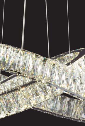 estella LED Pendant and Vanity Fixture, Polished Chrome finish with K9 Crystals,