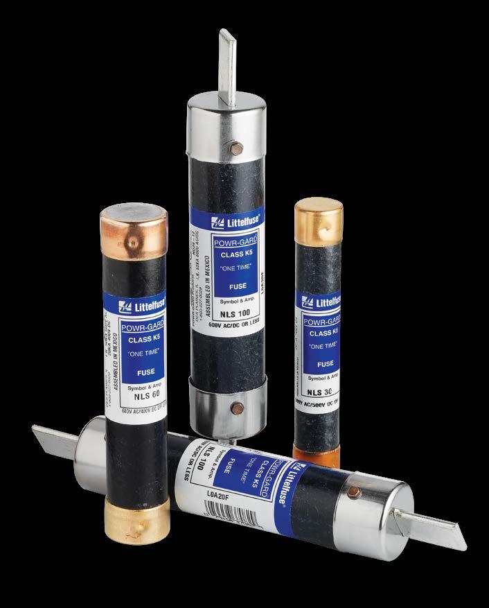 Fuses UL Class K5 CLASS K5 - NLN / NLS SERIES (ONE-TIME) FUSES 250/600 Vac One-Time -600 A UL Class K5 Fuses Description NLN and NLS fuses provide low cost protection for general purpose feeder and