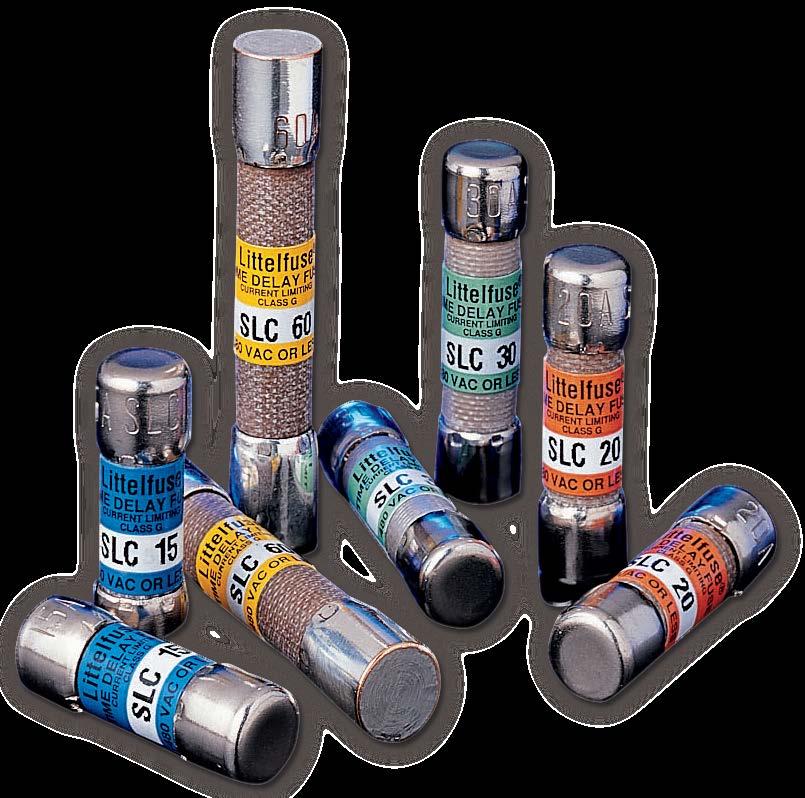 Fuses UL Class G CLASS G - SLC CLASS G FUSES 480/600 VAC Time-Delay / 2-60 A QPL UL Class G Fuses Voltage Ratings 600 VAC ( /2 20 A) 480 VAC (25 60 A) 70 VDC ( /2 60 A) (Littelfuse self-certified)