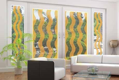 4 Deco Wave designs Available in Frost, Lite Frost and 10 Stained Glass