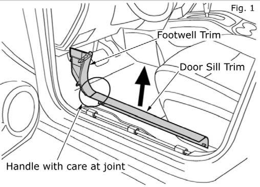 Fig. 1. Fig. 2a 2) Clip Locations & Trim Removal a) Clips are located at the locations shown in Figs. 2a & 2b. Note clip locations to avoid damage.