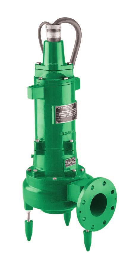 MYERS MODELS 4V AND 4VX Solids Handling Wastewater Pumps The Right Choice The 4V and 4VX (hazardous location) submersible wastewater pumps pass a full 3" spherical solid and are the ideal choice when