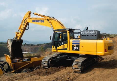 Safety First Optimal jobsite safety Safety features on the Komatsu PC490/LC-11 comply with the latest industry standards and
