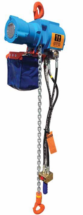 PNEUMATIC CHAIN HOISTS ATS INDUSTRIAL SERIES AIR CHAIN HOIST Overload Protection Safety Device, Standard on 1t Capacity and Greater A High Quality Urethane Paint Heavy Duty Single Braid Wire