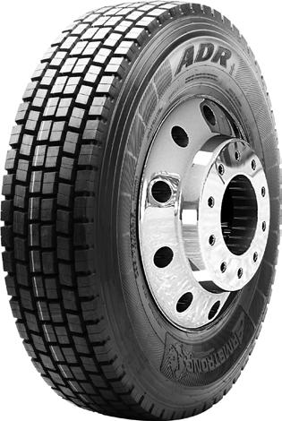 ADR Drive axle tire designed for regional service applications offering improved traction and the ability to withstand high load conditions Open shoulder design