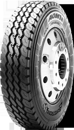 AOM1 High scrub All Position radial with high load carrying capacity and special Cut & Chip Compound Special zigzag tread design offers extraordinary resistance to cuts, chips, tearing, and irregular