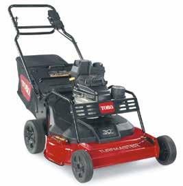 ft-lb, 159cc Toro OHV air-cooled Has bagging, rear discharge and recycling capabilities COMMERCIAL USE 5cm/21 rear discharge cast aluminium deck 179cc Kawasaki commercial grade Spin-Stop System -