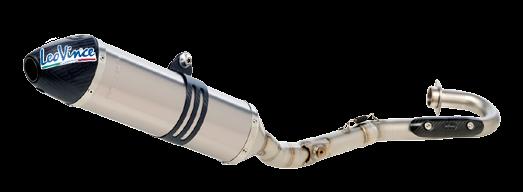 internal muffler construction with Aluminum sleeve 94 db or less (meets FIM and AMA sound limits)
