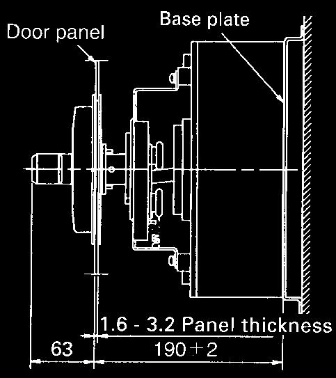 Drilling and cutting of the door panel Drill and cut the door panel as shown in the drawing.